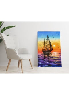 Buy Ocean sunset oil painting Colorful sunset wall art Abstract 60x40 in Egypt