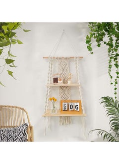 Buy Macrame Indoor Wall Hanging Shelf Hand Woven Bohemian Décor 93x40 in Egypt