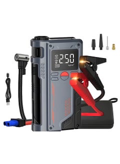 Buy Jump Starter with Air Compressor 1000A 12V 150PSI 29.6Wh Car Battery Jump Starter 4.0L Gas 2.5L Diesel Smart Jumper with Display and Emergency Light in Saudi Arabia