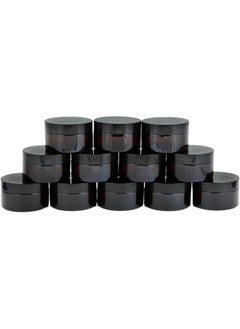 Buy Brown Round Glass Jar With Plastic Screw Cap 100Ml 5.5X5.5X 6.5 Cm Set Of 12  Pieces in UAE