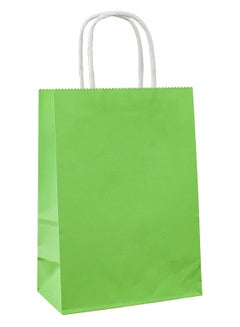اشتري أكياس هدايا صغيرة 12 قطعة من COOLBABY أكياس ورقية كرافت خضراء مع مقابض لمستلزمات الحفلات (21 * 27 * 11 أخضر ساطع) في السعودية