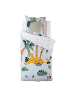 Buy Jungle Cotton Children Bed Linen Set Multicolour 140 x 200 cm 174018M in Saudi Arabia