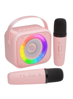 Buy Karaoke Machine for Kids, Mini Portable Bluetooth Karaoke Speaker with 2 Wireless Mics and Colorful Lights for Kids Adults, Gifts Toys for Girls Boys Family Home Party in UAE