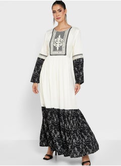 Buy Embroidered Tiered Jalabiya in UAE