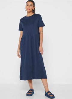 Buy Pleated T-Shirt Midi Dress in UAE