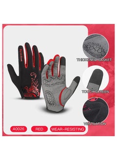 Buy Motorcycle Gloves Outdoor Long finger breathable anti-skid sports men's and women's wear-resistant shock absorption bicycle touch screen riding gloves in Saudi Arabia