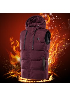 Buy Winter Smart USB Heated Vest Seven-Zone Heating Zone 7 wine red in UAE