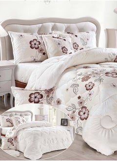 Buy 4Pieces Ultra Soft Winter Comforter Set Single Size 160x210cm Floral Printed Warm Bedding Sets Multicolor in Saudi Arabia