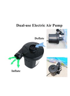 Buy Electric Air Pump,Portable Inflate and Deflate Air Pump with 3 Nozzles, AC 220V / DC 12V, Electric Pool Float Pump, Air Mattress Pump with Car Adapter for Camping Outdoor Pool Party in UAE