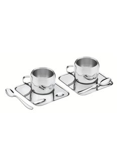 Buy 6 Pieces Shiny Stainless Steel Tea and Coffee Set in UAE