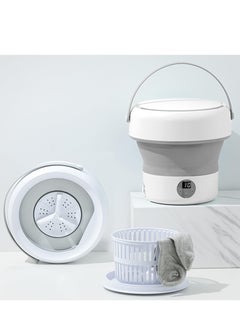 اشتري Portable Washing Machine Mini Washer with Drain Basket&LED Time, Foldable Small Washer for Underwear, Socks, Baby Clothes, Towels, Compact Laundry for Apartment, Travle في الامارات