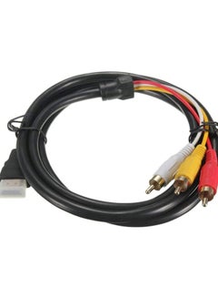 اشتري HDMI to RCA Cable 1080P 5ft 1.5m Male to 3 Video Audio AV Component Converter Adapter Cable Connector Adapter One Way Transmitter for TV DVD في السعودية