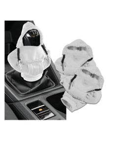 Buy Sweatshirt Auto Gear Shift Knob Cover, Car Shifter Hoodie Gear Shift, Lever Knob Cover Car Interior Decoration for Most Vehicles (2pcs, Grey) in UAE