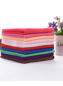 Buy 10-Piece Microfiber Cleaning Cloth Set multicolor25x25cm，Kitchen cleaning cloth in Saudi Arabia