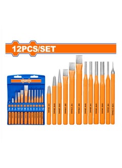 اشتري Wadfow Set of 12 Chisel and Punch Orange(WCC8312) في الامارات