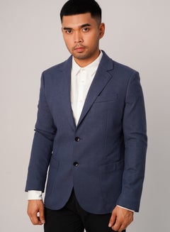 Buy Men’s Spring Blazer two buttons Long Sleeves – Federal Blue in UAE
