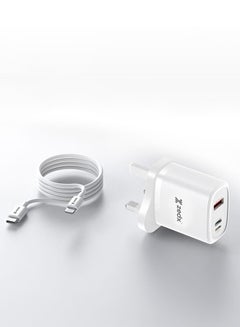 Buy 30W PD Charger with Lightning Cable, Lightning to USB-C , USB-C Fast Charger, PD Charger, Fast Charger, USB-C Fast Charger & Multiple device Charging with one data cable in UAE