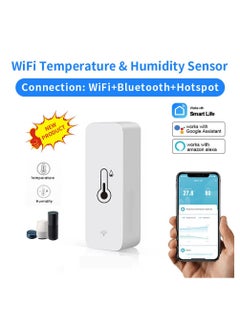 Buy UanTii Smart Temperature Humidity Sensor Tuya WIFI Indoor Thermometer APP Remote Monitor Works With Alexa and Google Assistant in Saudi Arabia
