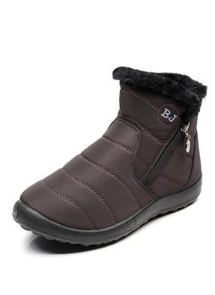 اشتري Ankle Boots Thermal Waterproof Cotton Boots Coffee Color في السعودية