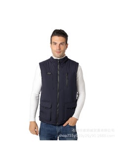 اشتري Winter Mens Heated Vest Intelligent Dual Control Thermal Blue في الامارات