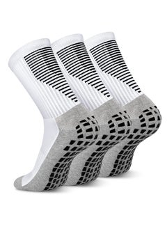 Buy 3 Pairs Grip Socks Football Men Women Anti Slip Sports Grip Socks Breathable Anti Blister Rubber Pads Non Slip Basketball Socks Athletic Grippy Socks For Soccer Running Hiking Boxing Rugby in UAE