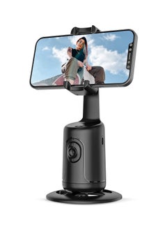 Buy Auto Face Tracking Tripod Mount, 360 Rotation Phone Camera Mount, Battery Operated Smart Shooting Holder for Live Vlog - Black in UAE