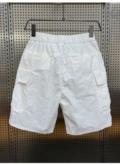 اشتري 2023 Summer Casual Mens Elastic Waist Cargo Shorts D116 White في السعودية