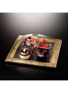 اشتري Acrylic Square Serving Set Bark Golden 31 cm في الامارات