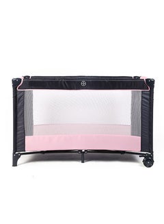 Buy Baby crib with mosquito net Baby travel cot with changing table Foldable nursery Portable baby cradle 125x65x78cm (pink) in Saudi Arabia