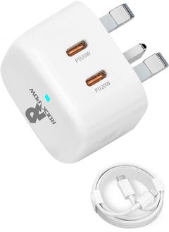 Buy ROCK POW PD 20W USB C Charger Cable Set for iPhone 14 Pro Charger Cord Type C Fast Charging Wall Plug with iPhone Lightning Cable Compatible for iPhone 14 Pro/14 Pro Max/14 Plus/14/13/12/11/Xs, iPad Pro in Saudi Arabia