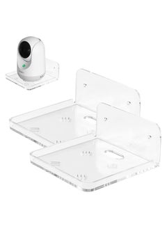 Buy Clear Acrylic Floating Shelf, Adhesive Wall Shelf Security Camera Small Items Mini Shelf for Living Room, Bathroom, Bedroom (Adhesive & Drilling), 2 Pcs in Saudi Arabia