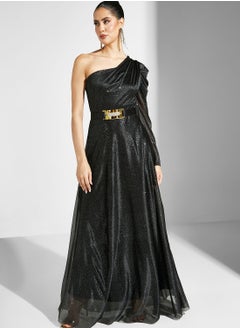 Buy One Shoulder Shimmer Dress in Saudi Arabia