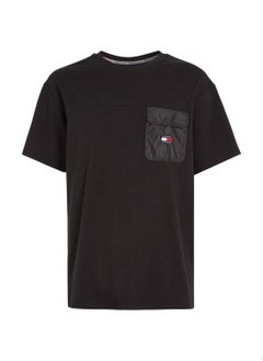 Buy Men's Badge Pocket Classic Fit T-Shirt, Black in UAE