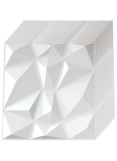 Buy 12 PCS 3D Wall Panels, 3D Texture Wallpaper Panel, Diamond Design Decorative Wall Covering 50x50cm in Saudi Arabia