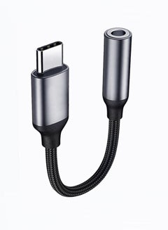 Buy USB-C to 3.5mm Headphone Jack Adapter Grey in Saudi Arabia