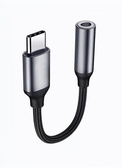 Buy USB-C to 3.5mm Headphone Jack Adapter Grey in Saudi Arabia