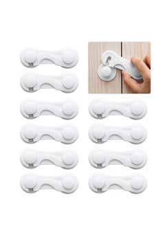 اشتري 10 Pack Child Safety Cabinet Locks For Babies Drawer Locks Baby Proofing (White) في الامارات