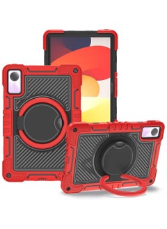 اشتري Shockproof Case Compatible with Redmi pad SE 11-inch 2023, Heavy-duty Rugged Case with Handle Grip/shoulder Strap Stabilized Bracket Silicone Case (Red) في السعودية