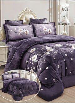 Buy 4Pieces Ultra Soft Winter Comforter Set Single Size 160x210cm Floral Printed Warm Bedding Sets Multicolor in Saudi Arabia