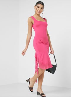 Buy Bodycon Frill Detail Dress in Saudi Arabia