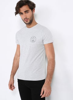Buy Round Neck T-Shirt Grey in UAE