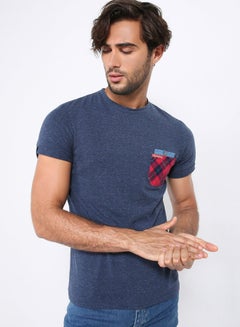 Buy Round Neck T-Shirt Navy in UAE