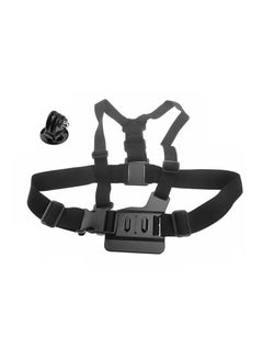 Buy Adjustable Elastic Body Chest Strap Shoulder Belt And Tripod Base Mount For Sports Camera Black in Saudi Arabia