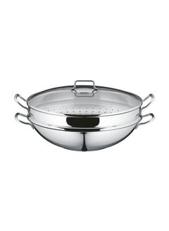 Buy 4-Piece Macao Wok Set Stainless Steel 36cm in UAE