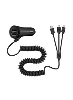 Buy Ultra-Fast All In One Car Charger With 3 Connectors Black in UAE