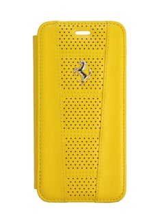 Buy 458 Collection Perforated Leather Book Type Case For iPhone 6/6s Yellow in Egypt