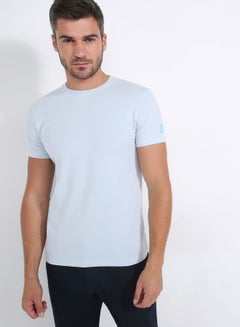 Buy Basic Short Sleeve Round Neck T-Shirt Sky Blue in UAE