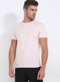 Buy Basic Short Sleeve Round Neck T-Shirt 431 Pink in UAE