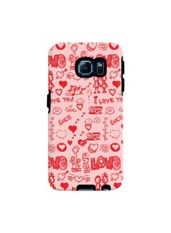 Buy Premium Dual Layer Tough Case Cover Matte Finish for Samsung Galaxy S6 Edge Love Doodle in UAE