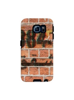 Buy Premium Dual Layer Tough Case Cover Gloss Finish for Samsung Galaxy S6 Edge Wall Stencil in UAE